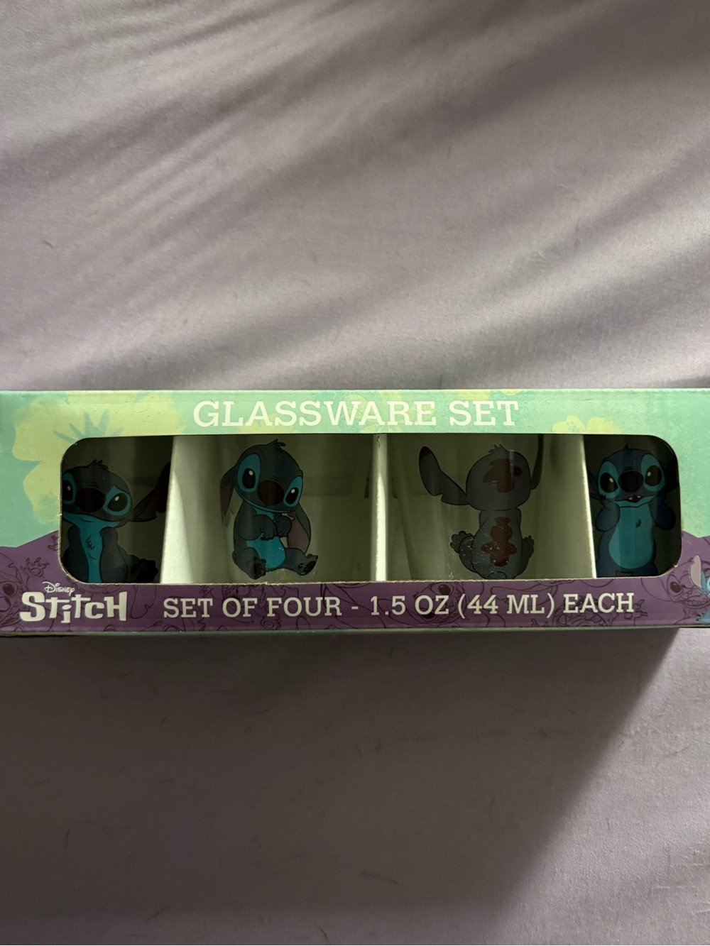4 pack stitch shot glass set NEVER BEEN OPENED